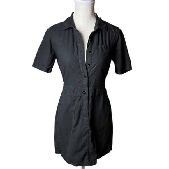 Michael Stars Dresses & Skirts - Michael Stars Black Button-Up Linen Cotton Blend Dress - XS